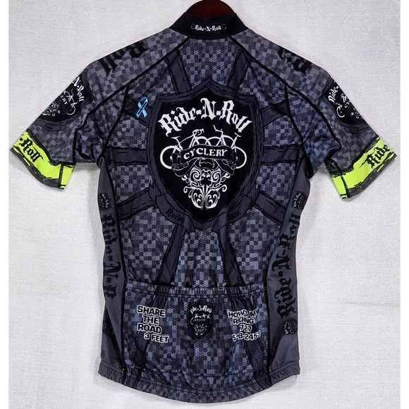 Louis Garneau Ride-N-Roll Cyclery Racing Team Cycling Jersey Vintage Full Zip M - Picture 8 of 13